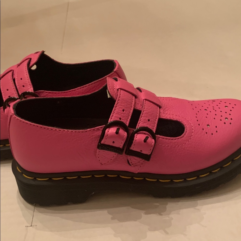 New no box Doc Dr. Martens Pink double strap so cute Shoes for Women size 6 USA - Picture 7 of 8